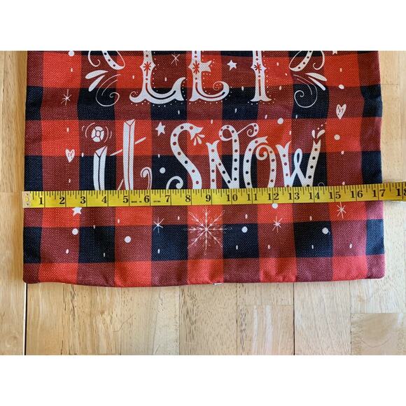 Let It‎ Snow Red Black Throw Pillow Cover NEW - Picture 5 of 5
